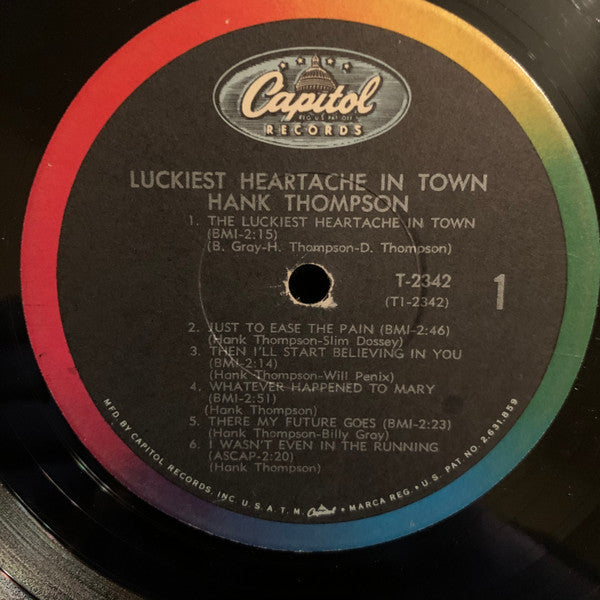 Hank Thompson And His Brazos Valley Boys : Luckiest Heartache In Town (LP, Mono)