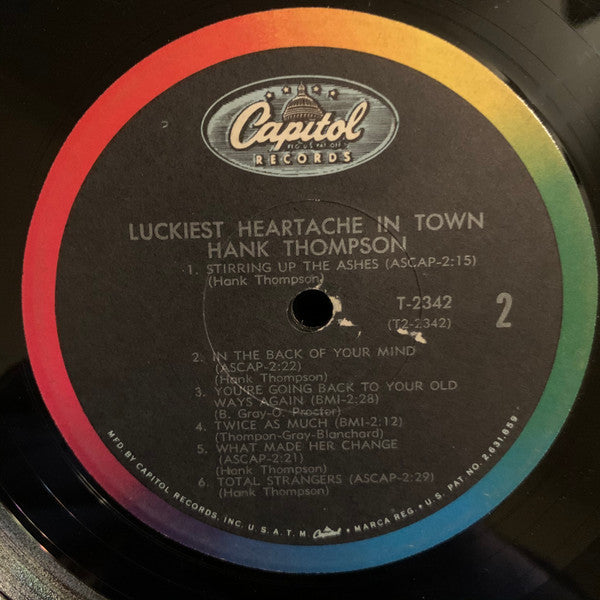 Hank Thompson And His Brazos Valley Boys : Luckiest Heartache In Town (LP, Mono)