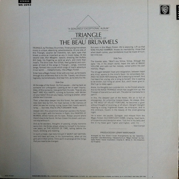 The Beau Brummels : Triangle (LP, Album, San)