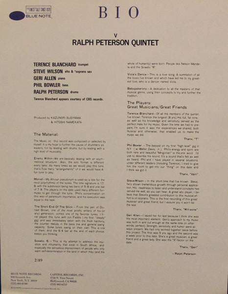 Ralph Peterson Quintet : V (LP, Album)