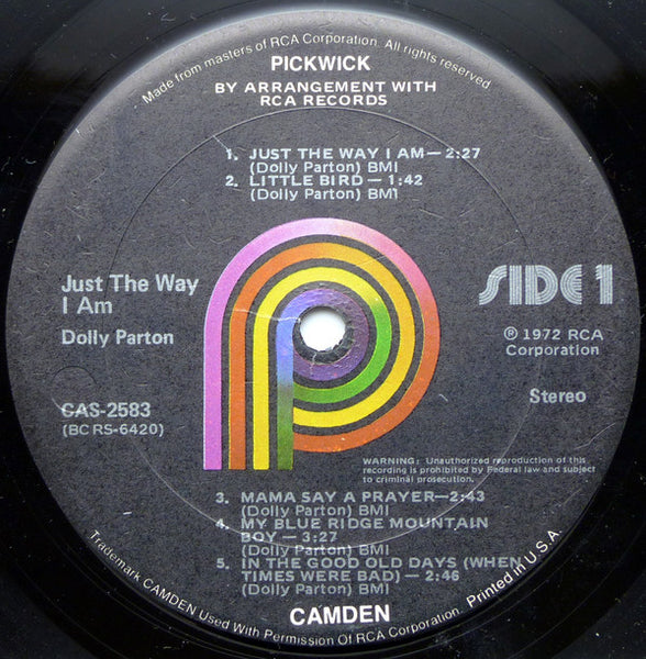 Dolly Parton : Just The Way I Am (LP, Comp, RE, Kee)