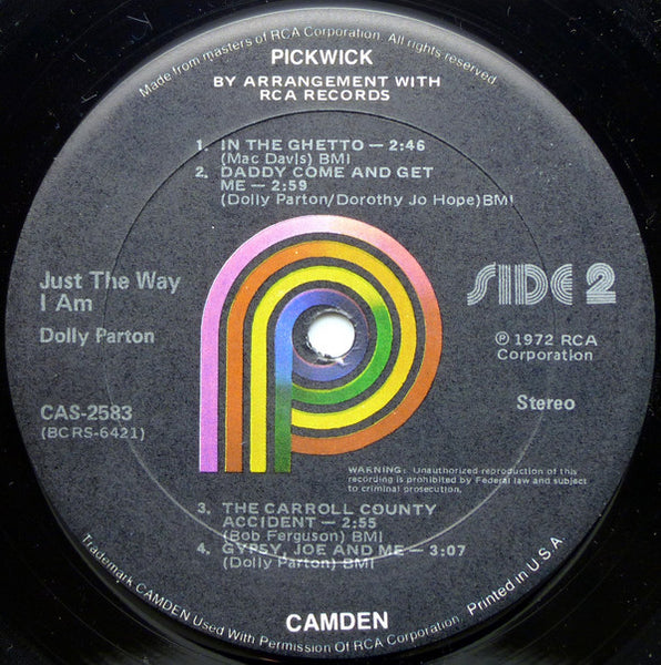Dolly Parton : Just The Way I Am (LP, Comp, RE, Kee)