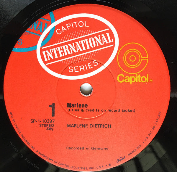 Marlene Dietrich : Songs In German By The Inimitable Dietrich (LP, RE)