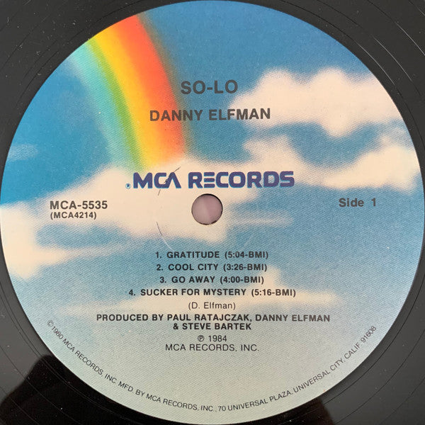 Danny Elfman : So-Lo (LP, Album, Pin)