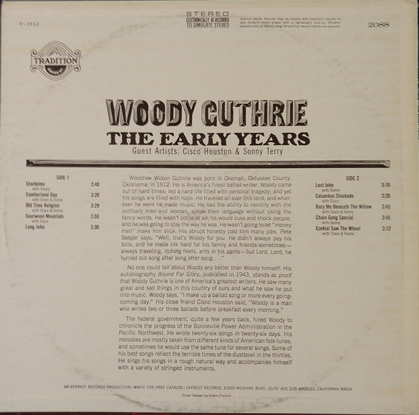 Woody Guthrie : The Early Years (LP, Comp)