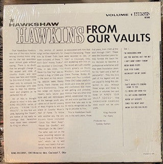 Hawkshaw Hawkins : Taken From Our Vaults, Volume 1 (LP, Mono)