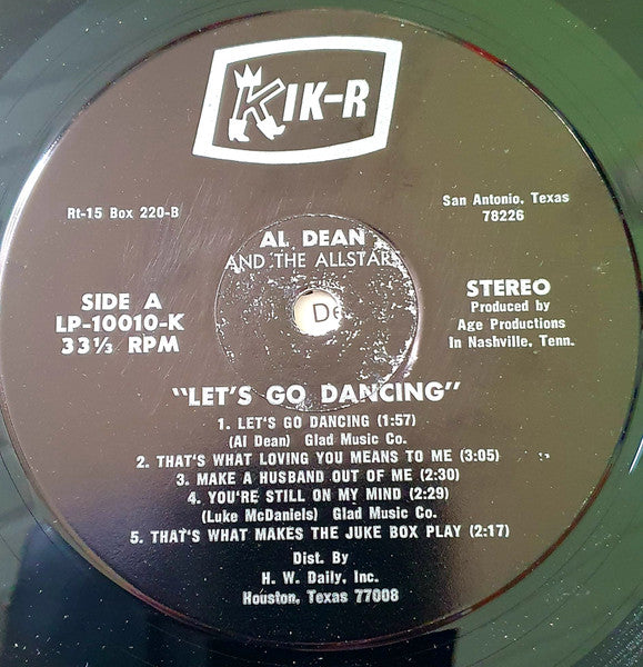 Al Dean & The All Stars : Let's Go Dancing (LP)