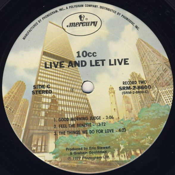 10cc : Live And Let Live (2xLP, Album, Ter)