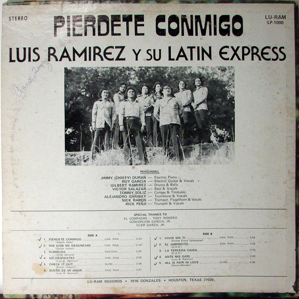Luis Ramirez Y Su Latin Express* : Pierdete Conmigo (LP, Album)