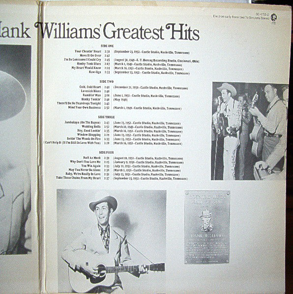Hank Williams : 24 Of Hank Williams' Greatest Hits (2xLP, Comp, RE, Gat)
