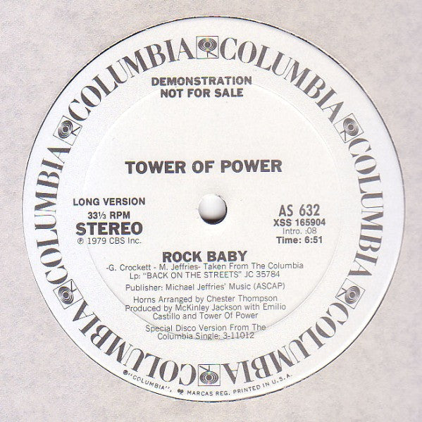 Tower Of Power : Rock Baby (12", Promo)