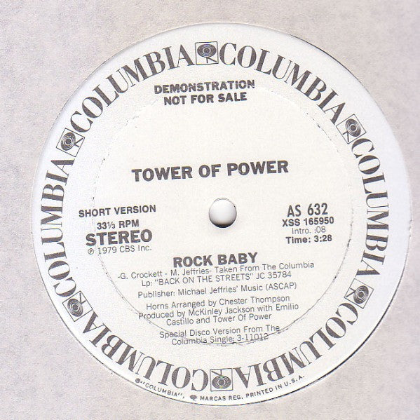 Tower Of Power : Rock Baby (12", Promo)