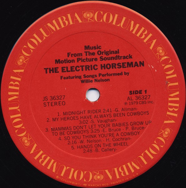 Willie Nelson / Dave Grusin : The Electric Horseman (Music From The Original Motion Picture Soundtrack) (LP, Album, Ter)