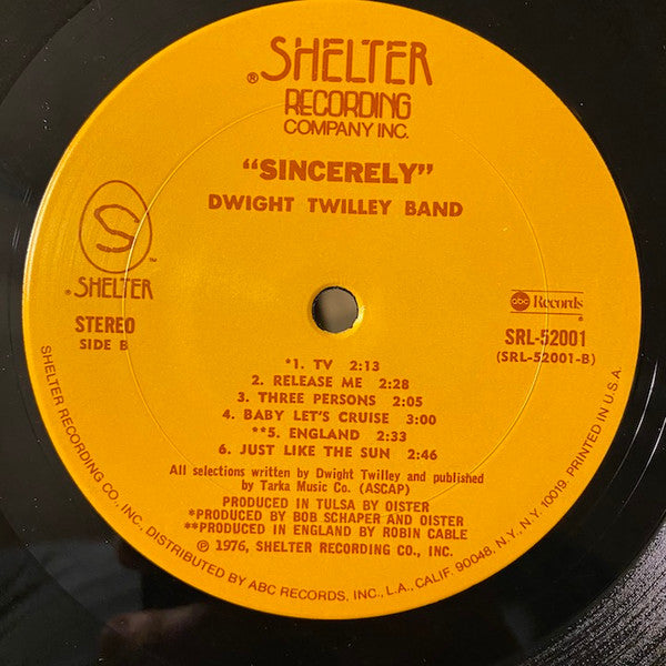 Dwight Twilley Band : Sincerely (LP, Album)