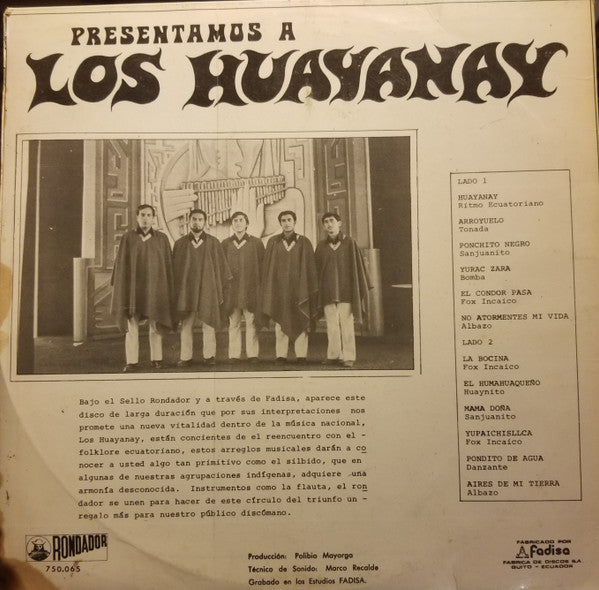 Los Huayanay : Presentamos A Los Huayanay (LP, Album, RP)