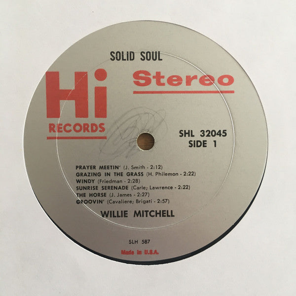 Willie Mitchell : Solid Soul (LP, Album, Mon)