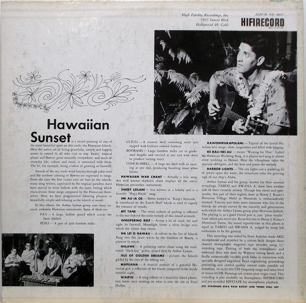 Arthur Lyman : Hawaiian Sunset (LP, Album)