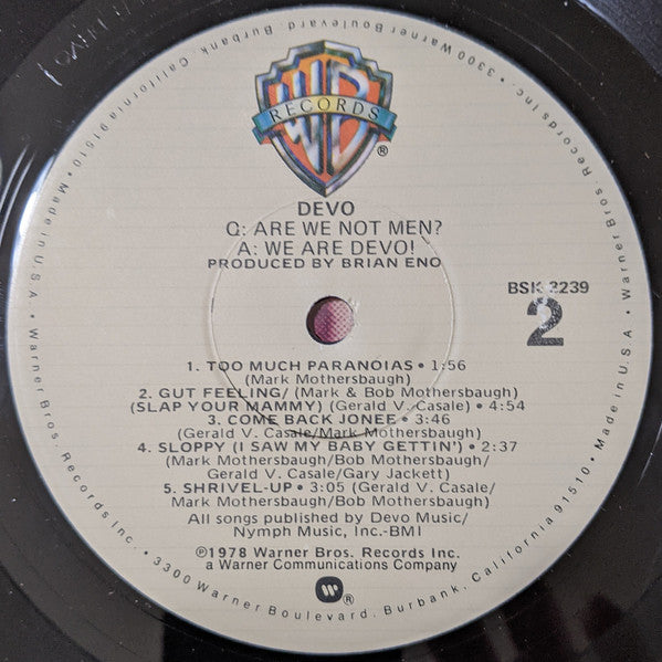 Devo : Q: Are We Not Men? A: We Are Devo! (LP, Album, Jac)