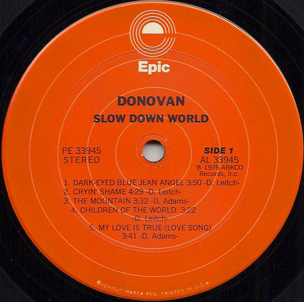 Donovan : Slow Down World (LP, Album)