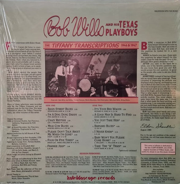 Bob Wills And His Texas Playboys* : The Tiffany Transcriptions Vol. 3: Basin Street Blues (LP, Album, Mono)
