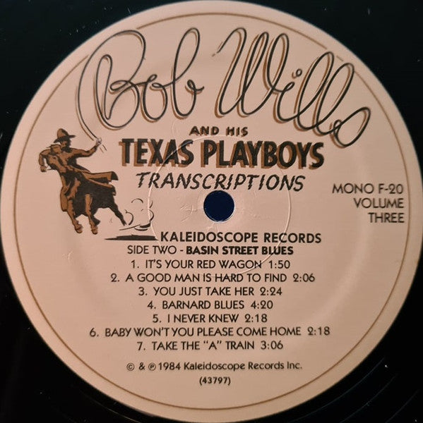 Bob Wills And His Texas Playboys* : The Tiffany Transcriptions Vol. 3: Basin Street Blues (LP, Album, Mono)