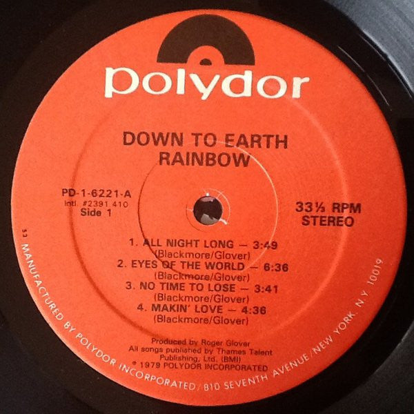 Rainbow : Down To Earth (LP, Album, Kee)