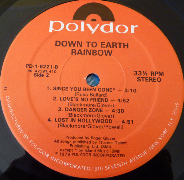 Rainbow : Down To Earth (LP, Album, Kee)