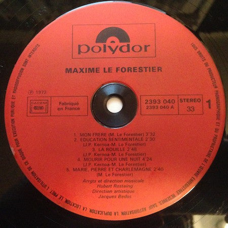 Maxime Le Forestier : Maxime Le Forestier (LP, Album, RE, Gat)