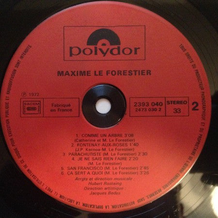 Maxime Le Forestier : Maxime Le Forestier (LP, Album, RE, Gat)