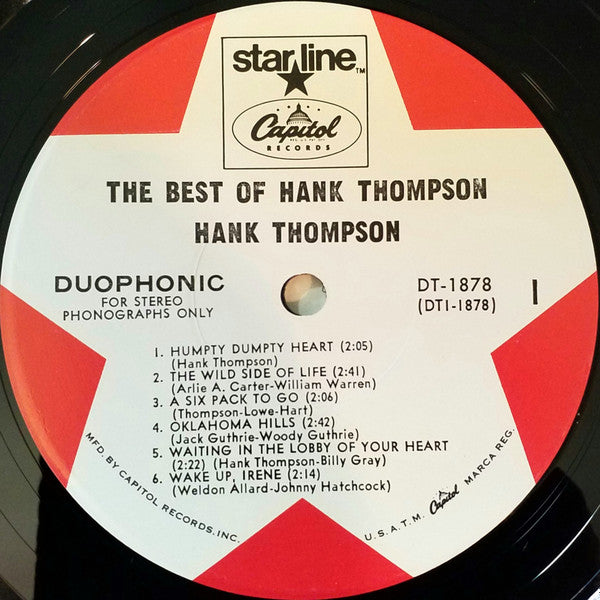 Hank Thompson And The Brazos Valley Boys* : The Best Of Hank Thompson And The Brazos Valley Boys (LP, Comp, Scr)