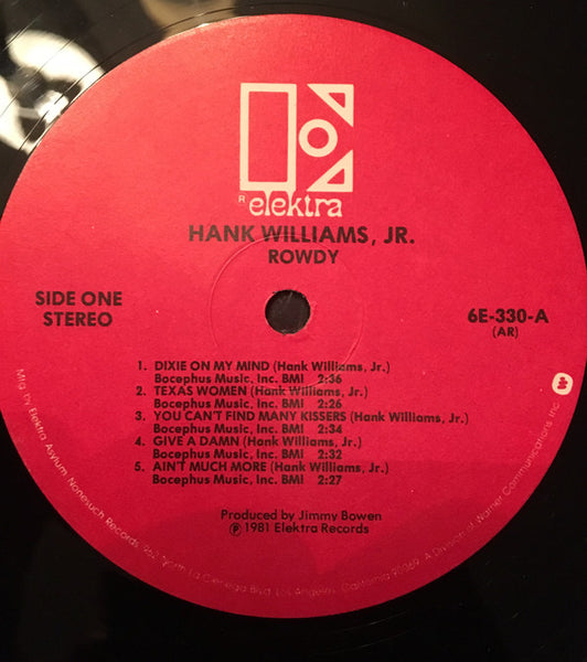 Hank Williams Jr. : Rowdy (LP, Album, AR)