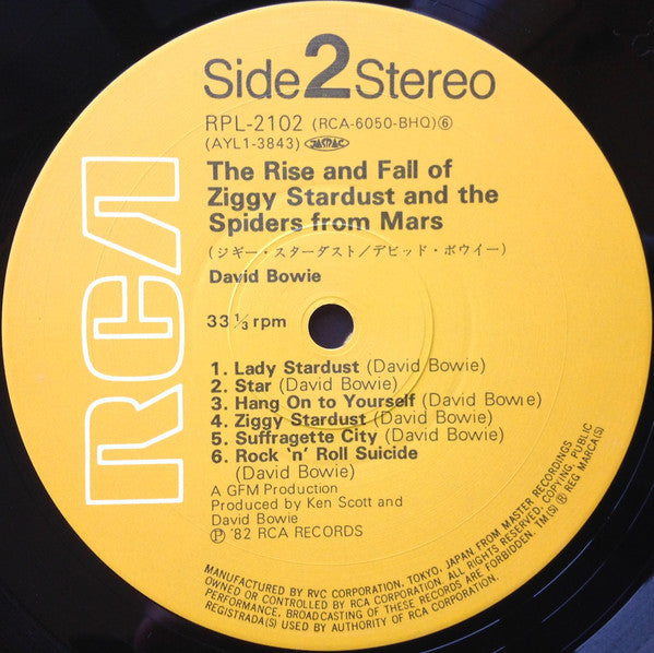 David Bowie = David Bowie : The Rise And Fall Of Ziggy Stardust And The Spiders From Mars = ジギー・スターダスト (LP, Album, RE)