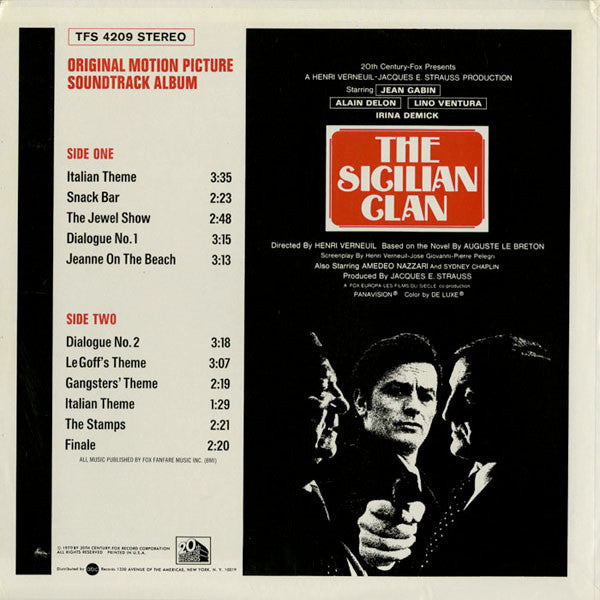 Ennio Morricone : The Sicilian Clan (Original Motion Picture Soundtrack Album) (LP, Album)