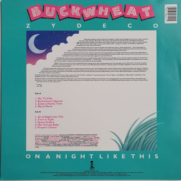 Buckwheat Zydeco : On A Night Like This (LP, Album)