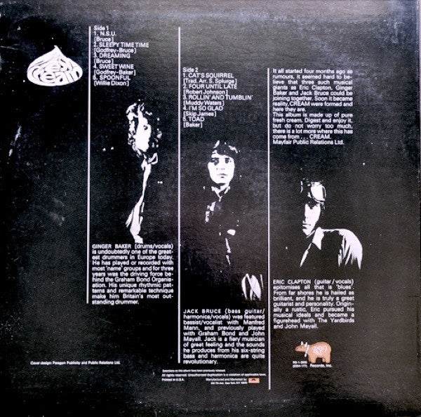 Cream (2) : Fresh Cream (LP, Album, RE, Ter)
