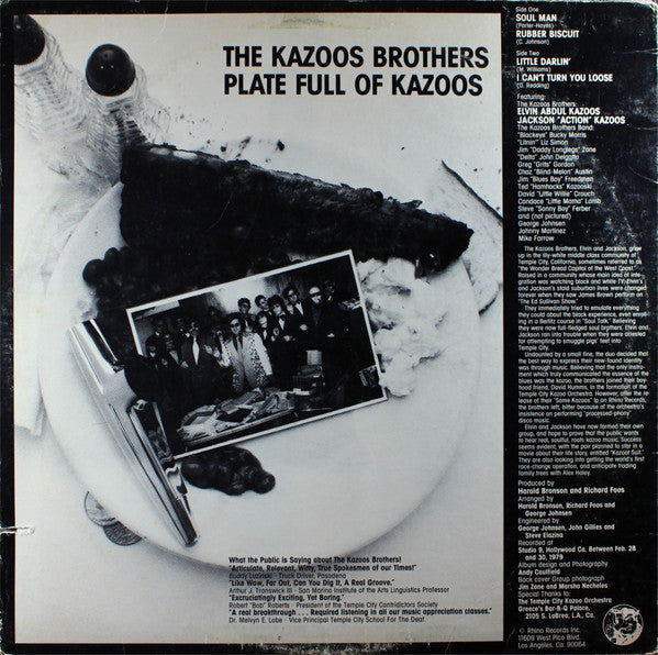 The Kazoos Brothers : A Plate Full Of Kazoos (12", EP)