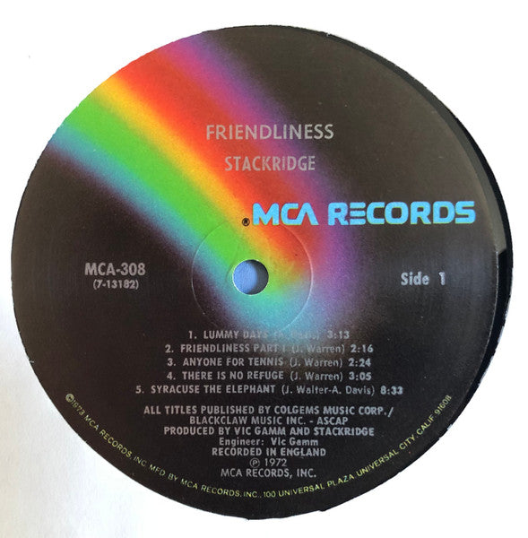 Stackridge : Friendliness (LP, Album)