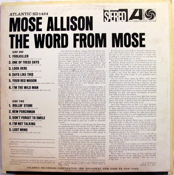 Mose Allison : The Word From Mose (LP, Album)