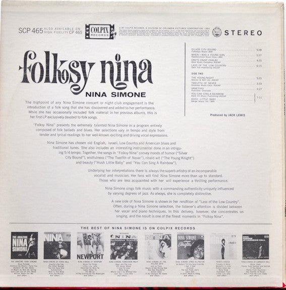 Nina Simone : Folksy Nina (LP, Album, RP)