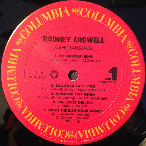 Rodney Crowell : Street Language (LP, Album)