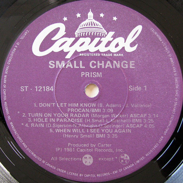 Prism (7) : Small Change (LP, Album)