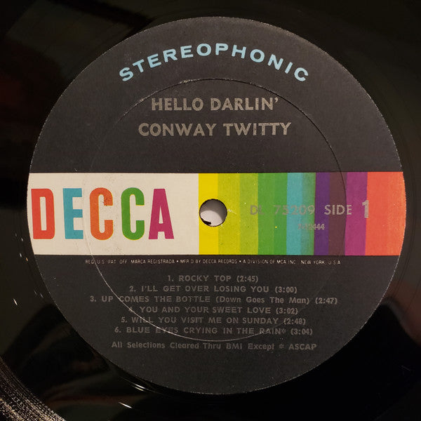 Conway Twitty : Hello Darlin' (LP, Album)