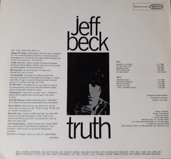 Jeff Beck : Truth (LP, Album, RP)