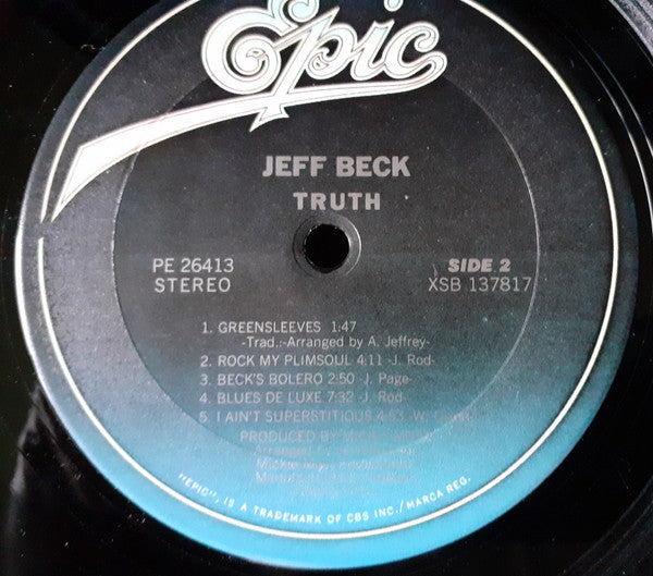 Jeff Beck : Truth (LP, Album, RP)