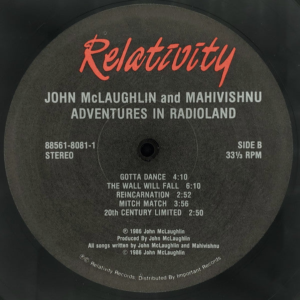 John McLaughlin And Mahavishnu* : Adventures In Radioland (LP, Album, EMW)