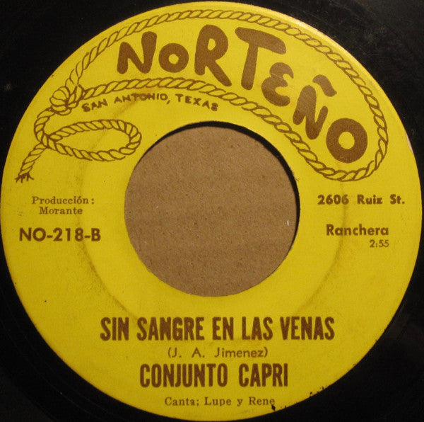 Conjunto Capri : Media Vuelta / Sin Sangre En Las Venas (7")