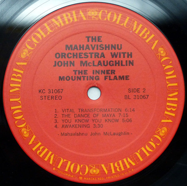 The Mahavishnu Orchestra* With John McLaughlin : The Inner Mounting Flame (LP, Album, San)