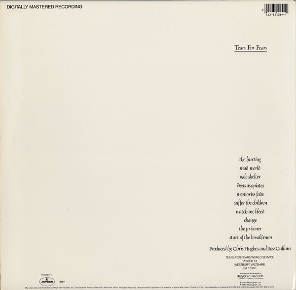 Tears For Fears : The Hurting (LP, Album, RE, Hau)