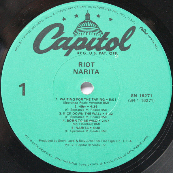 Riot (4) : Narita (LP, Album, RE, Jac)
