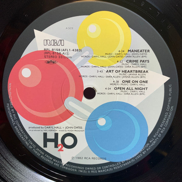 Daryl Hall & John Oates : H₂O (LP, Album, Dro)